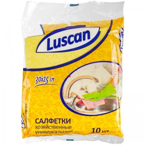 Салфетка хозяйственная Luscan (30х25см) вискоза 60-70 г/кв.м, 10шт.