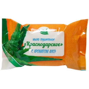 Мыло кусковое туалетное Меридиан "Краснодарское. Алоэ", 100г, флоу-пак, 1шт.